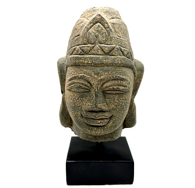 Antique Style Vietnamese Buddha or Shiva Head Statue Figure (Read)