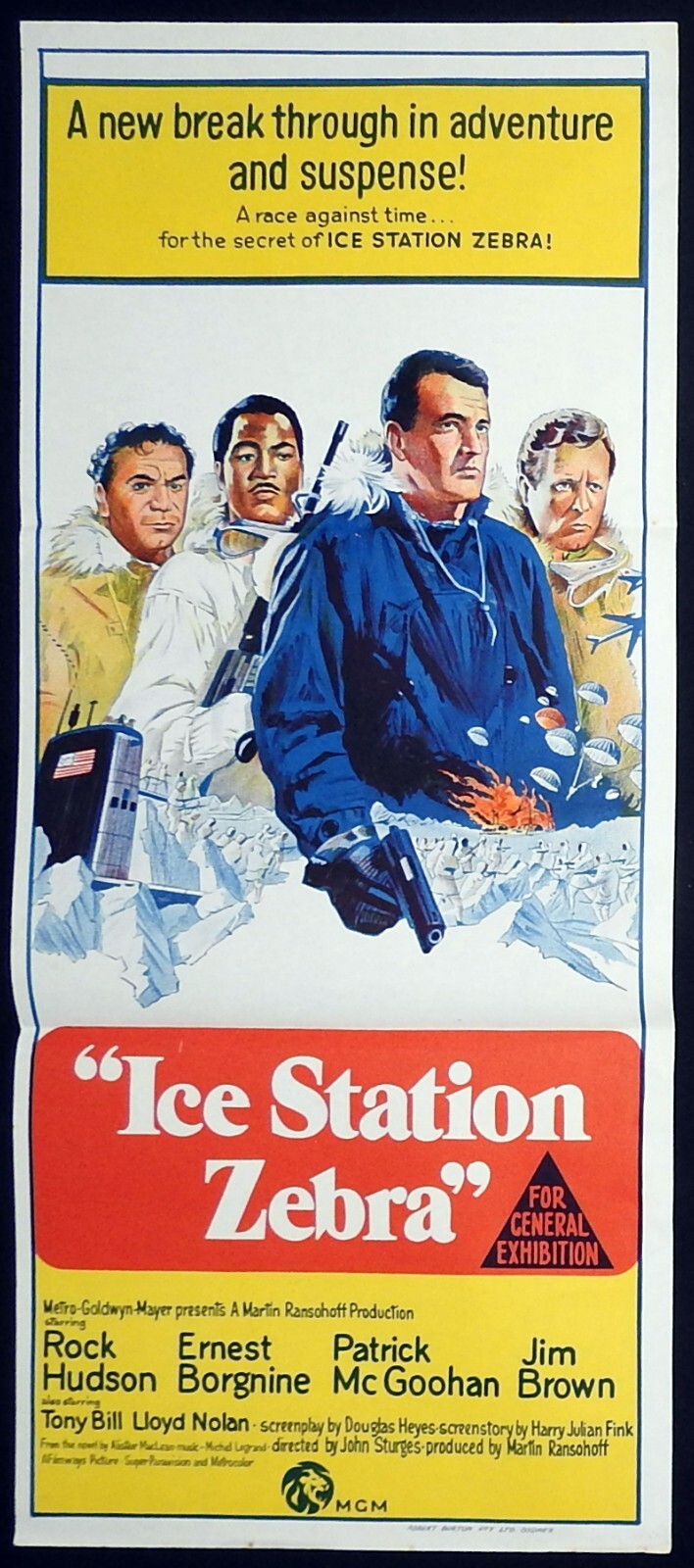 ICE STATION ZEBRA Original Daybill Movie Poster Rock Hudson Ernest