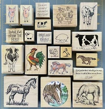 HORSE FARM ANIMALS & COWBOY RUBBER STAMPS RARE STAMPIN UP RARE PSX SU+ YOU PICK