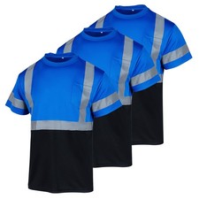 Safety Shirts for Men 3 Pack High Visibility Reflective Hi Vis Short Sleeve C...