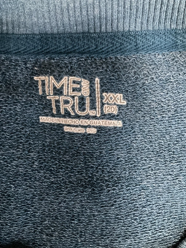 Time and Tru Women Sweatshirt 2XL 20 Long Sleeve Teal Crew Neck - Image 3 of 3