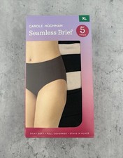 Carole Hochman Women's XL Seamless Briefs 5-Pack Silky Beige  Black Open Box