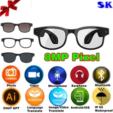 Bluetooth Smart Sunglasses Headphones With Stereo Speaker Smart Glasses Mic US