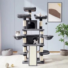 Allewie 68 Inches Cat Tree/House and Towers for Big Feline/Scratching Post/Multi