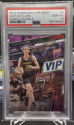 #ad Caitlin Clark 2025 Panini National Convention Purple Sparkle # 50 PSA 10 Gem MT $500.00