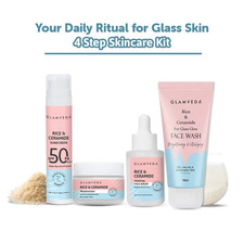 Glamveda Korean Glass Skin Rice & Ceramide Morning  4 Step Skincare Routine 230g