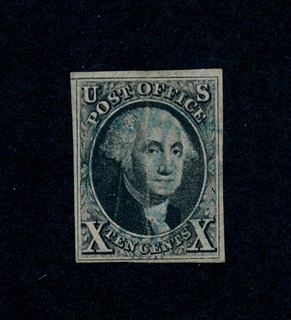 drbobstamps US Scott #2 timbro usato 4 margini (vedi descrizione) con annullamento blu