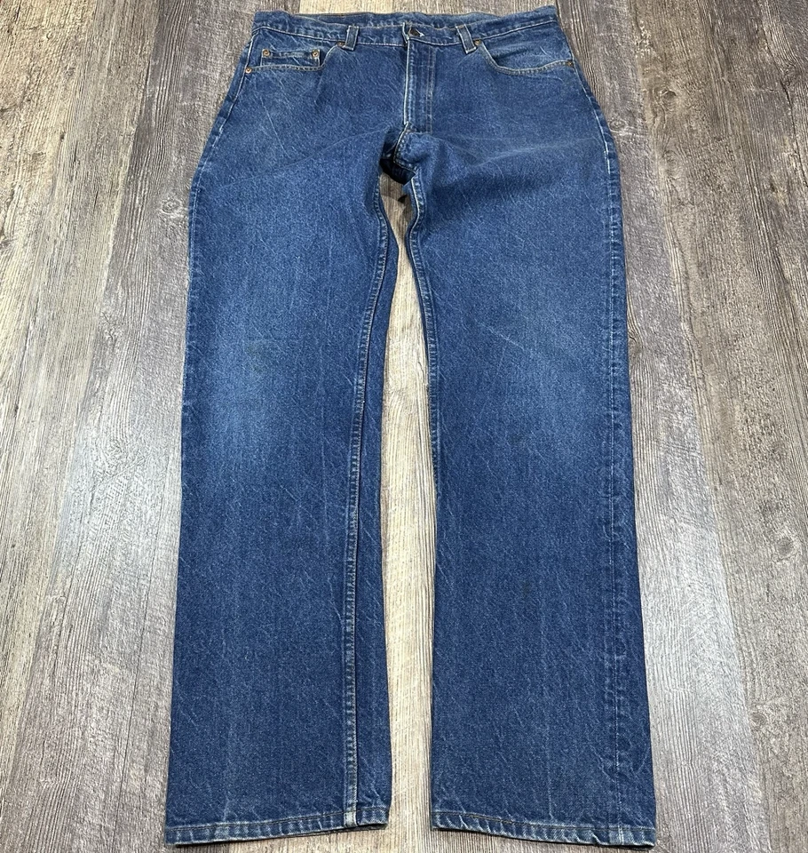 Vintage 1985 Levis 505 USA Made Jeans 38x34 (36x34) Regular Fit Medium Wash 0217 - Image 3 of 4