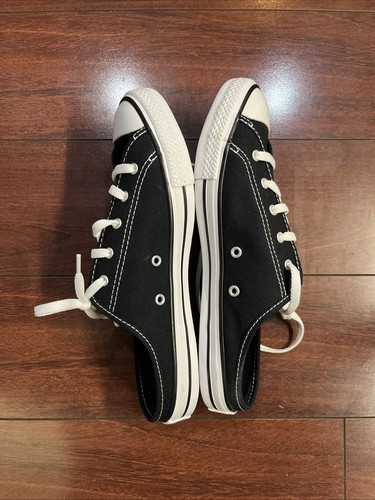 Womens 7 Converse Dainty Mule Slip On Shoes Black Canvas 567945F Flat Sneaker - 第 3/20 張圖片