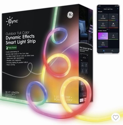 Brand New Sealed GE Cync Dynamic Effects Outdoor Smart Light Strip - 32 Feet