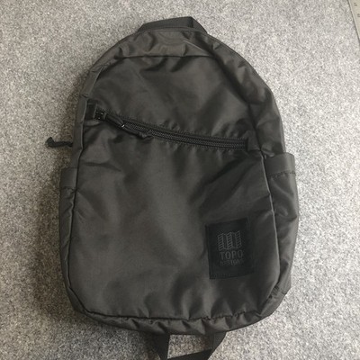Topo Designs Small Daypack Backpack Black Nylon 18x10x4 Discreet Travel Commuter