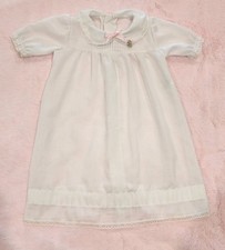 Vintage Baby Baptism Christening Gown Dress sheer with lace and slip to match