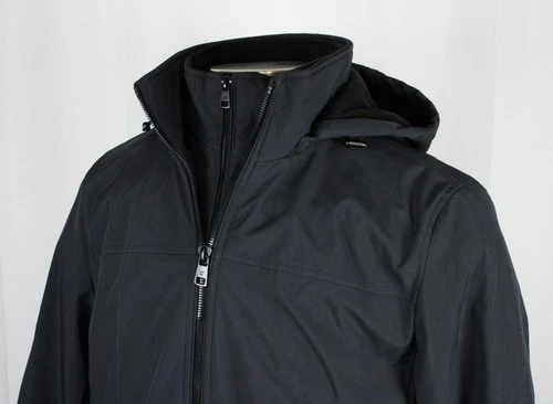 Calvin Klein Infinite Stretch Jacket Mens L Iron Grey Hooded Bib Coat CM024493 image 3