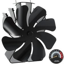 VODA Log Burner Fan 8 Blades Heat Powered Stove Fans Non Electric Fireplace Fan