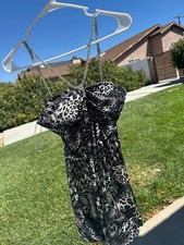 Y2K  cheetah print, black gradient party dress from Windsor with bedazzled strap