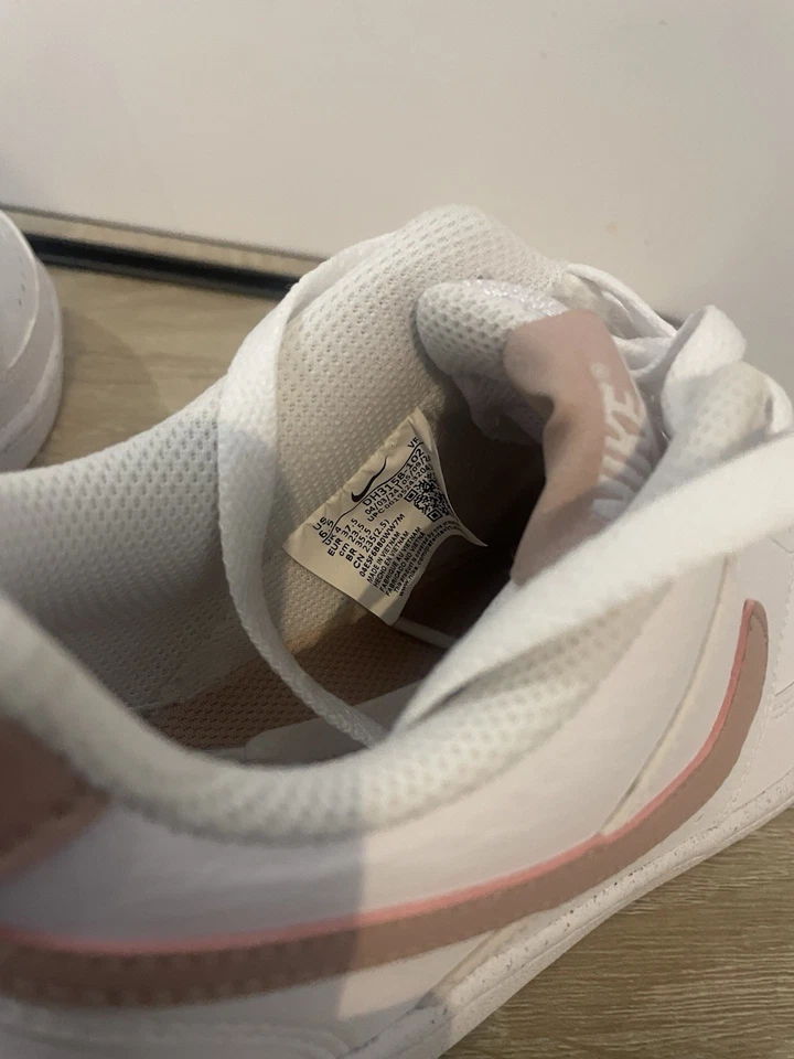 Nike Court Vision Alta Women's Trainers In White with A Pink Nike Swoosh UK 4 - Image 4 of 4