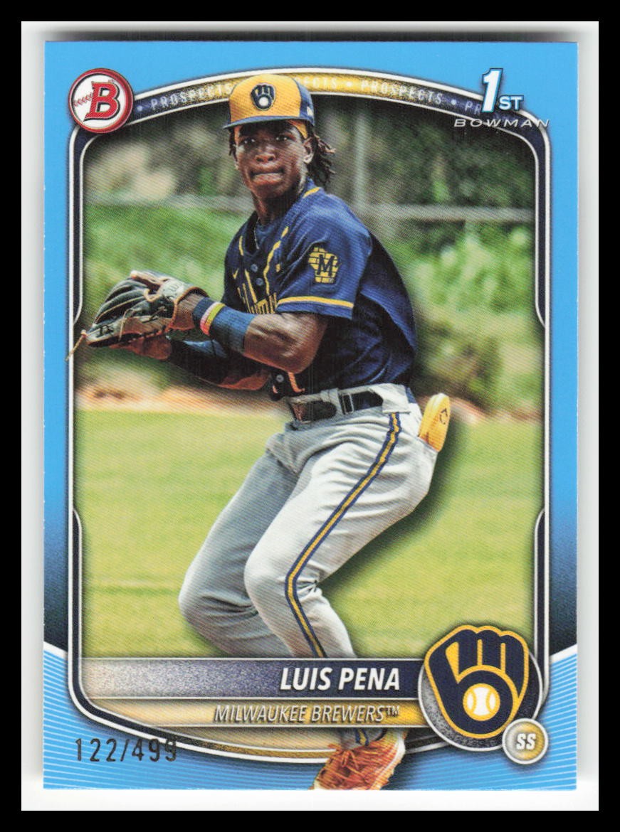 2025 Bowman Prospects Sky Blue #BP38 Luis Pena Serial#122/499