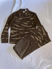 DG 2, Diane Gilman Outfit, Denim Jacket/Pants, Brown/Gold, Size 10.