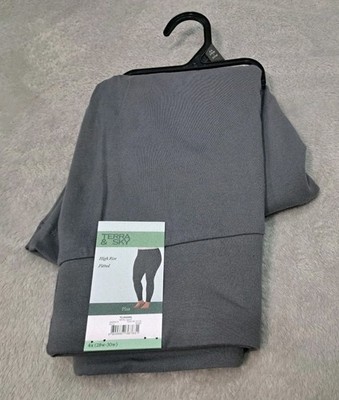 Terra & Sky Womens High Rise Fitted Legging Plus 4X 28W-30W Metal Night NWT 