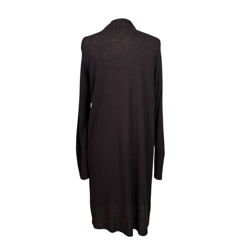 Eileen Fisher Cardigan Womens Sz L Open Long 100% Wool Straight Brown Minimalist - Picture 3 of 13