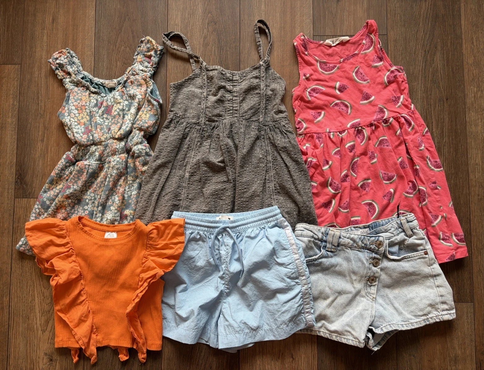 Girls Size 7-8 Summer Clothing Lot Dresses Romper Top Shorts