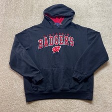 Wisconsin Badgers Hoodie Mens Large Black Campus Heritage NCAA College