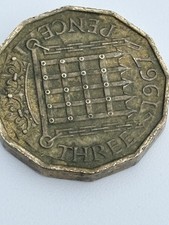 1967and 1965 three pence coin QE II x3