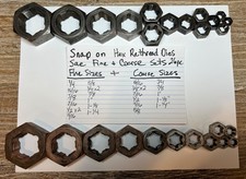 Snap On Nf-sae Fine Nc-uss Coarse Rethreading Dies Hex Nut Size Sets .25-1.25