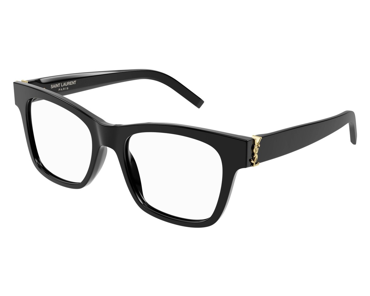 Saint Laurent SL518 001 Eyeglasses Black 56mm Square Frame SAINT LAURENT 518 YSL SL518 OPT Brown Classic Unisex  main image 2