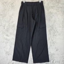 Sanctuary Pants Womens Large Black Cargo Wide Leg Elastic Waist Rayon Blend