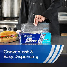 500 Pre-Cut Reynolds Foodservice Aluminum Foil Sheets  Kitchen & Catering Use