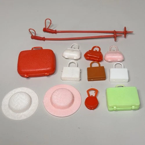 VTG  Barbie Tammy Tessy Clone Fashion Doll Accessories: Hats, Purses, Skies