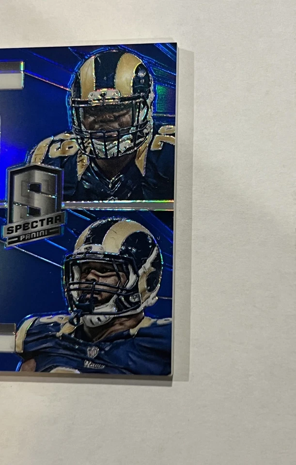 Aaron Donald 2014 Panini Spectra #258 LA Rams azul doble novato automático/49 Foto 4 de 4