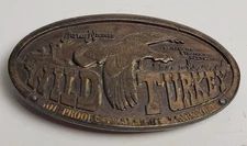 VTG 1974 Wild Turkey Bronze Belt Buckle Austin Nichols Bergamot Brass Works