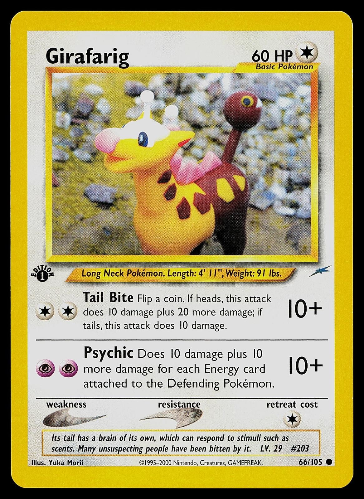 Pokemon Card - Girafarig Neo Destiny 66/105 1st Edition Common