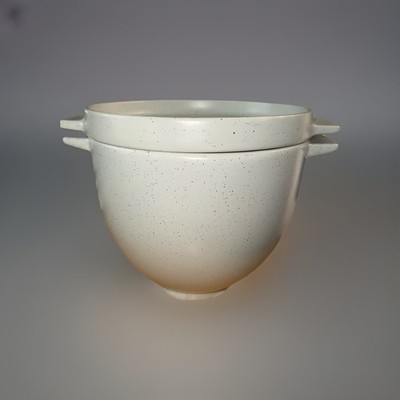KitchenAid Ceramic Bread Bowl with Baking Lid 5 Quart Grey Speckled
