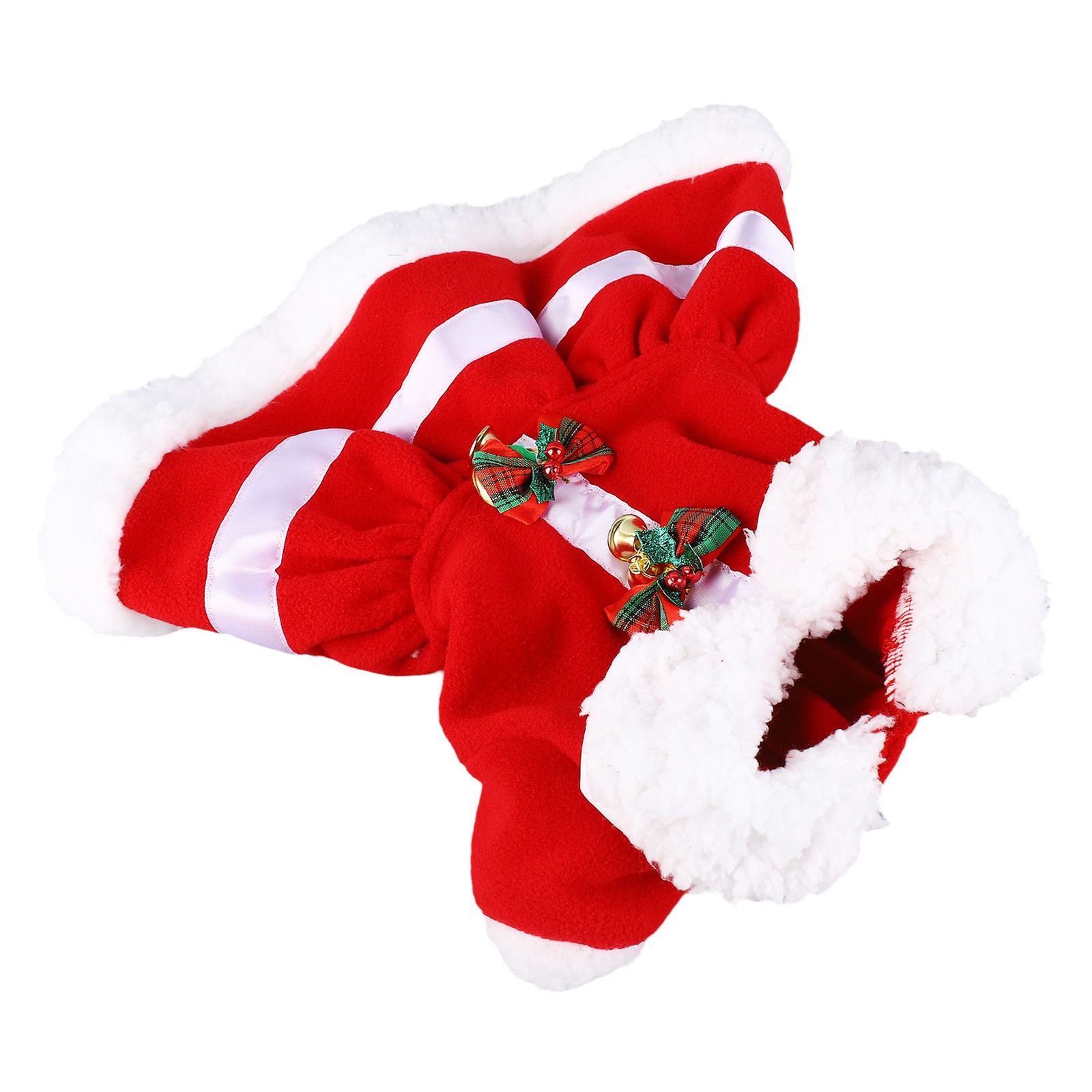 New Dog Christmas Dress Doll Collar Warm Cute Puppy Holiday Dress Costume With
