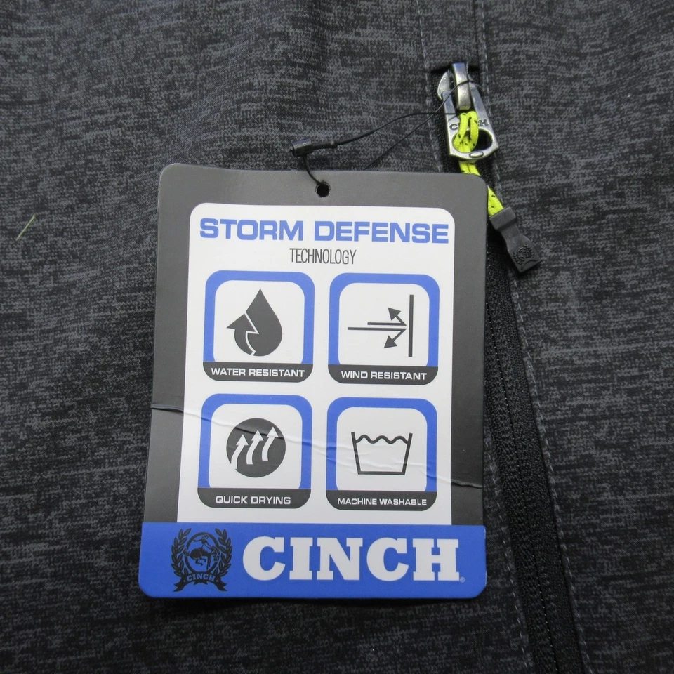 Cinch 背心男式 4XL 黑色风暴隐藏携带抓绒衬里防水新品 — 第 4/4 张图片