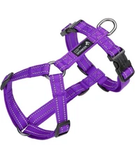No Pull Dog Harness Reflective Nylon Vest L-Shaped Adjustable Easy Small Purple