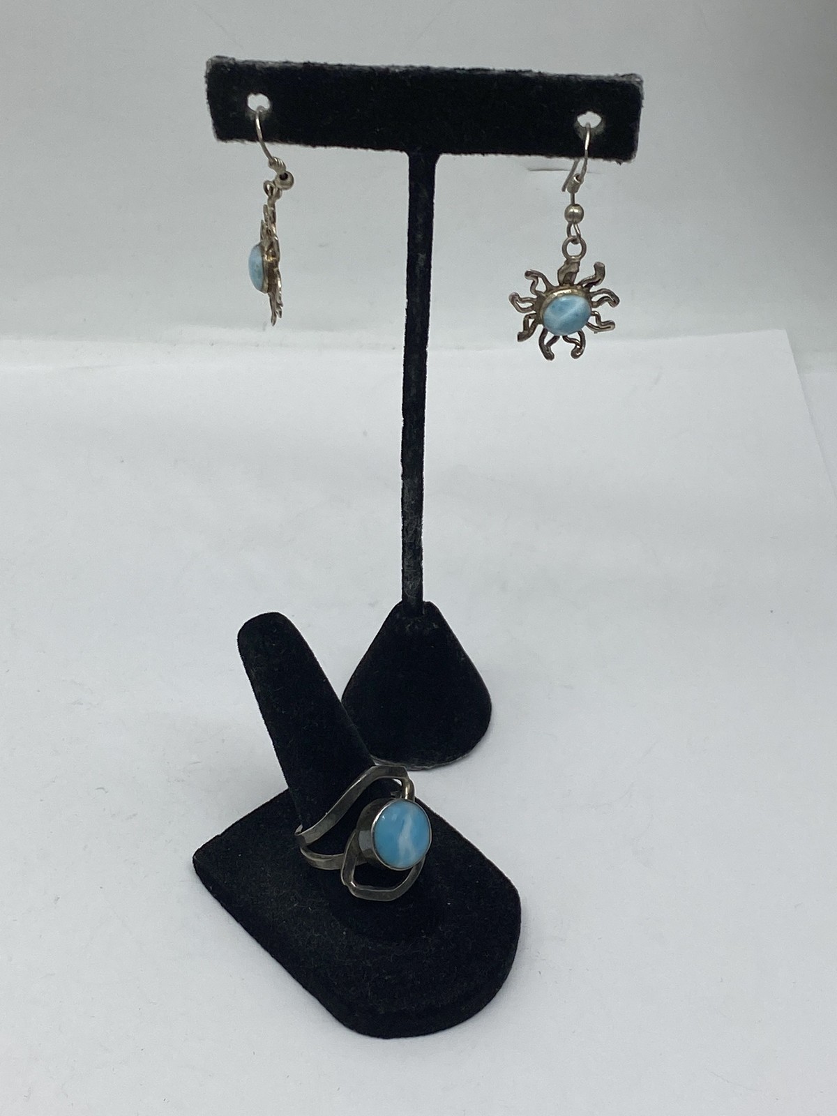 Sterling Silver Assorted Larimar Earring & Ring J… - image 1