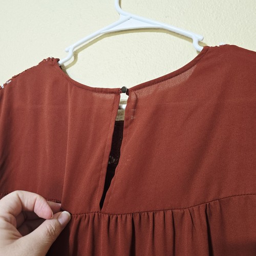 Ava & Viv Plus Damen Bluse transparent Übergröße X (14) Rundhals mit gehäkelten Glockenärmeln - Bild 5 von 10