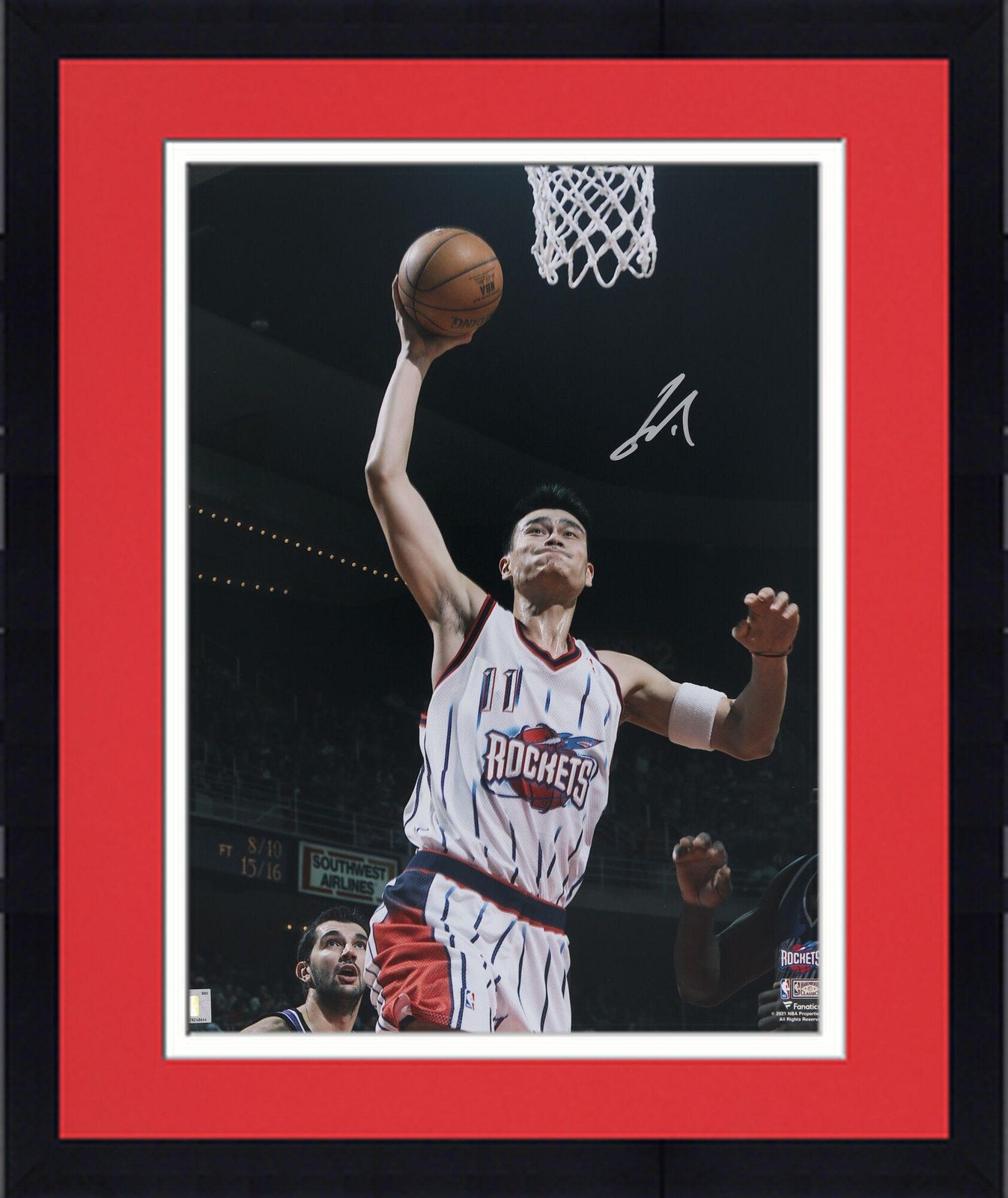 Yao Ming Autographed Signed Houston Rockets Framed 16" x 20" Dunk vs. Sacramento Kings Photo 