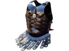 Functional Medieval Warrior Roman Muscle Armor with Apron Belt - 18 AWG Steel