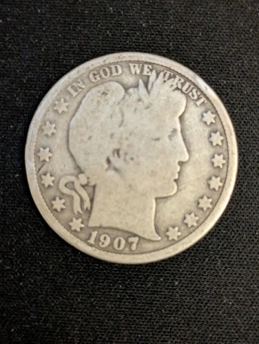1907 D Barber Silver Half Dollar