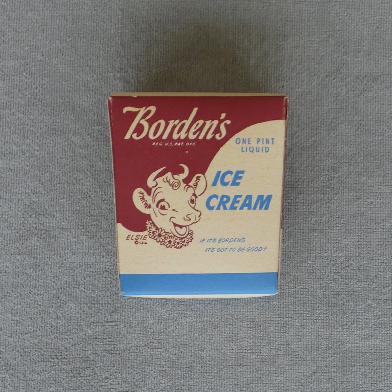 Borden's vintage Elsie's head logo one pint ice cream pail cardboard carton