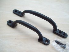 2 sizes BLACK CAST IRON KITCHEN CABINET DOOR CUPBOARD DRAWER PULL HANDLES 