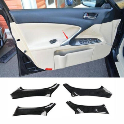 4Pcs Carbon Fiber Door Armrest Trim For Lexus IS 2006-2013 – Interior Panel Upgrade Kit