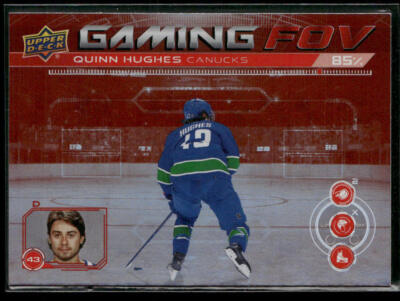 2024-25 Upper Deck #GFOV-21 Quinn Hughes Vancouver Canucks Gaming FOV Card