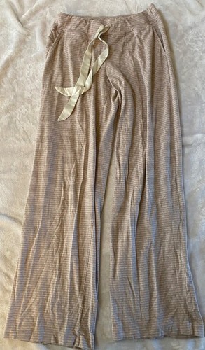 Womens Soma Soft 2pc Pink Gray Stripe Button Up Drawstring Pajama Set Small - Picture 4 of 5