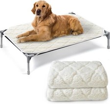 Elevated Dog Bed Pad Waterproof Plush Pad for Dog Cot Multi-Opt 2Pack Pad Only 